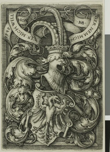 Coat of Arms with an Eagle by Sebald Beham, print, 1543