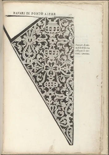 Ornamento nobile...Fatta da Lucretia Romana (Libro V of the Corona), page 13 (recto) by Cesare Vecellio, book, 1620