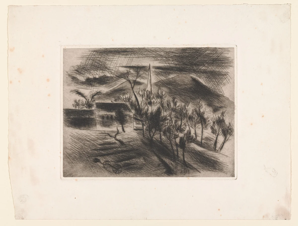 Landscape - (Woodstock) by Yasuo Kuniyoshi, print, 1936