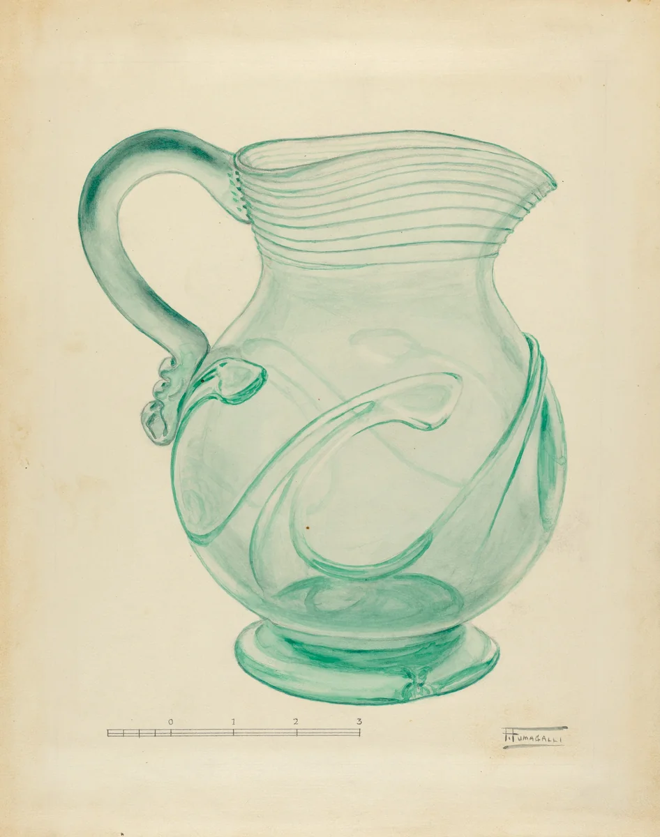 Pitcher by Frank Fumagalli, index of american design, 1940