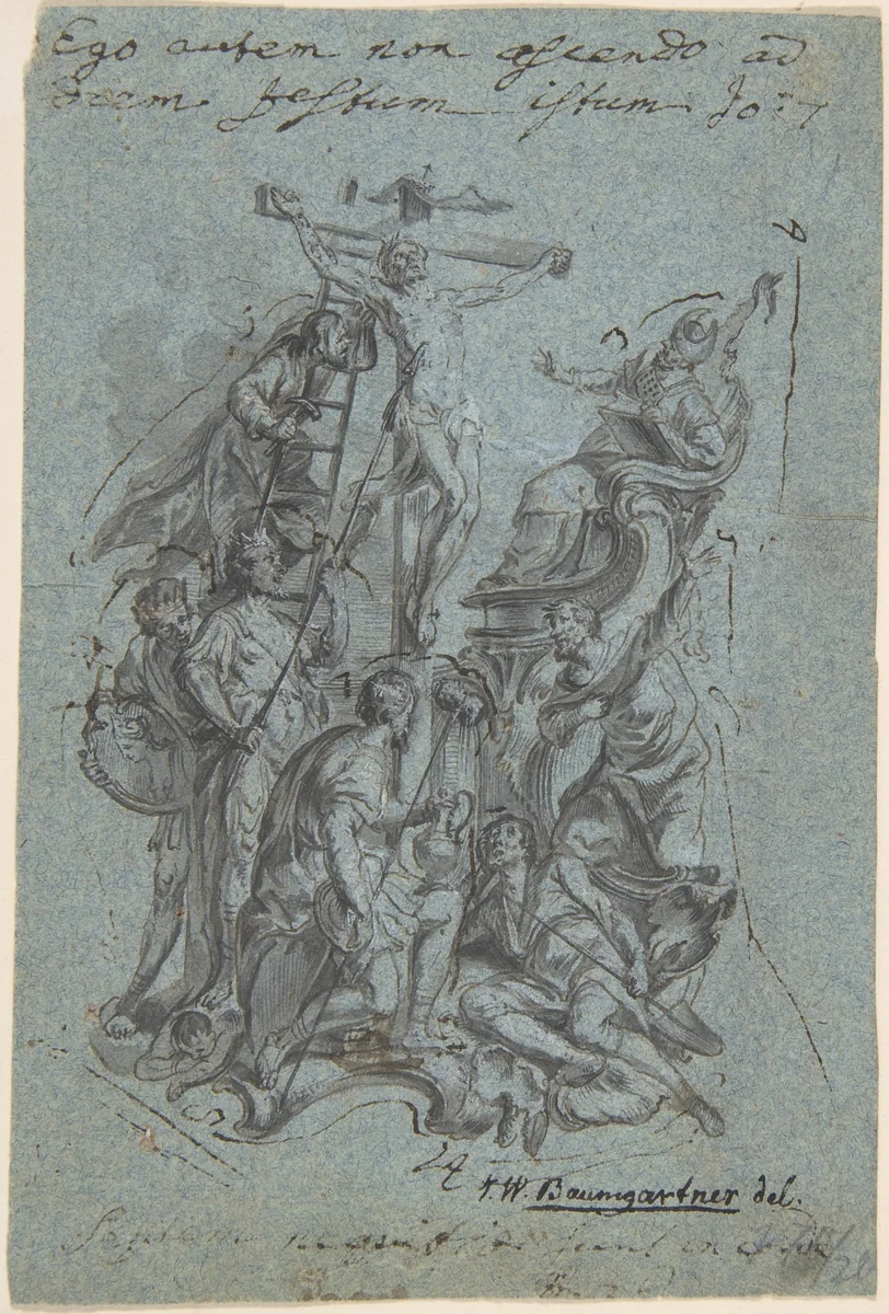 Crucifixion by Johann Wolfgang Baumgartner, drawing, 1732-1761