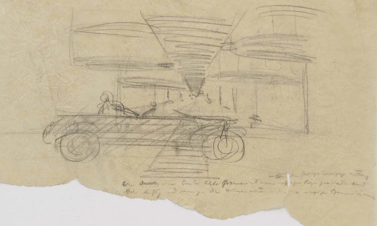 Suspension Houses Project (Perspective) by Bodo Rasch, Heinz Rasch, architecture, 1927