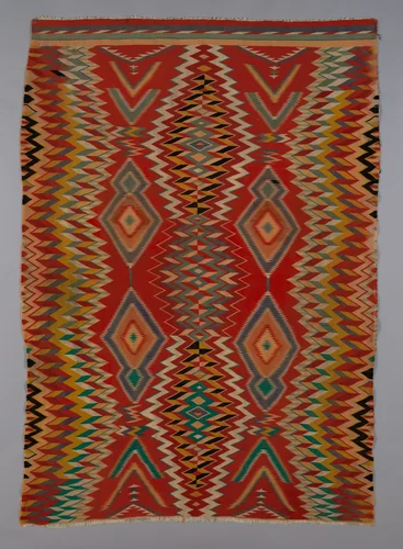"Germantown Eye-Dazzler" Rug by Navajo, textile, 1800-1890