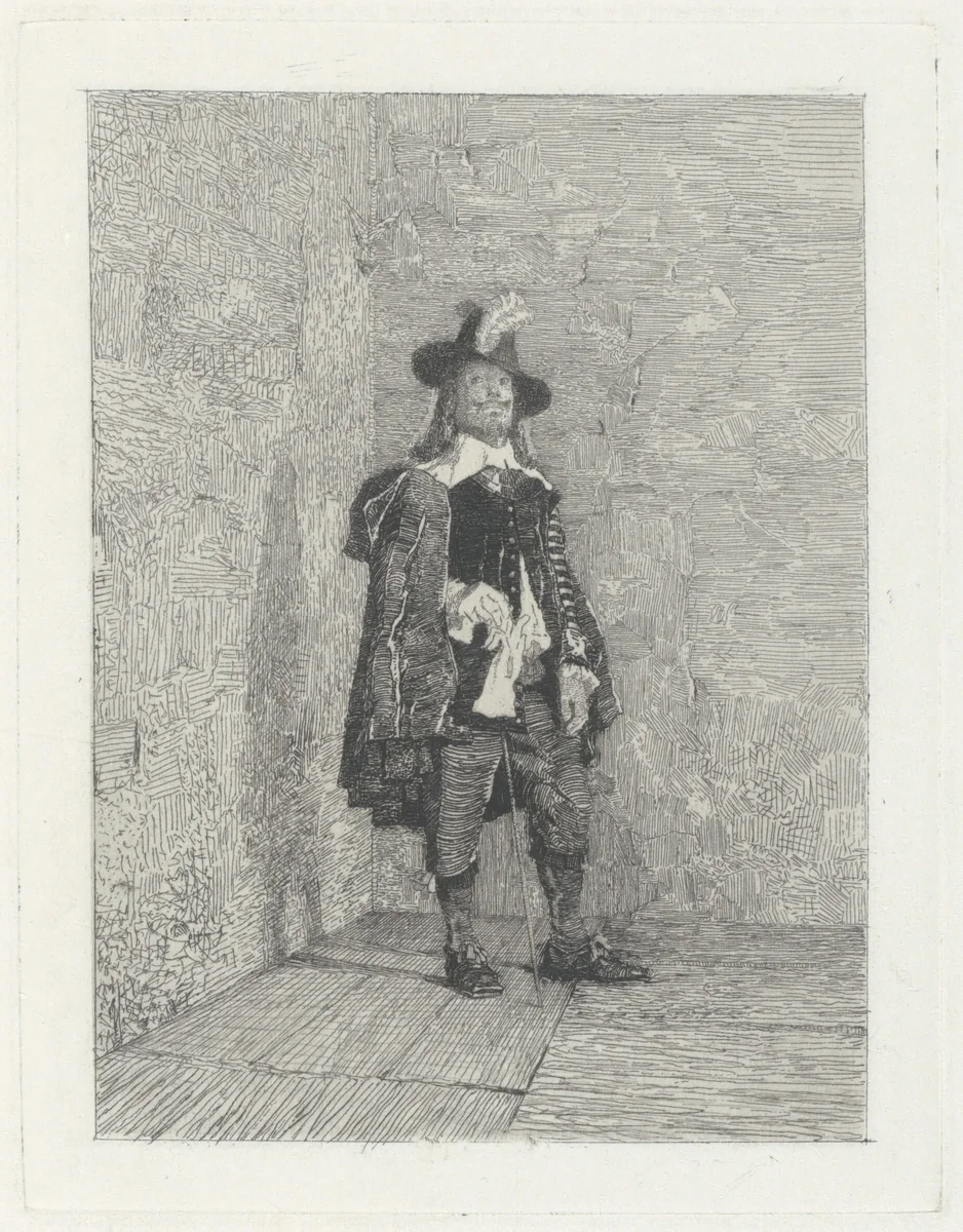 Vedetta [Il gentiluomo] (The Lookout [The Gentleman]) by Giovanni Battista Quadrone, print, 1874