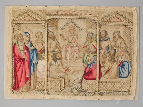 Christ Among the Doctors by Geri Lapi, textile, 1300-1399