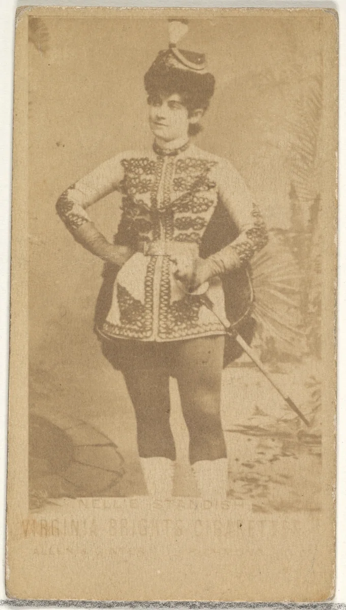 Nellie Standish, from the Actors and Actresses series (N45, Type 1) for Virginia Brights Cigarettes by Allen & Ginter, photograph, 1885-1891