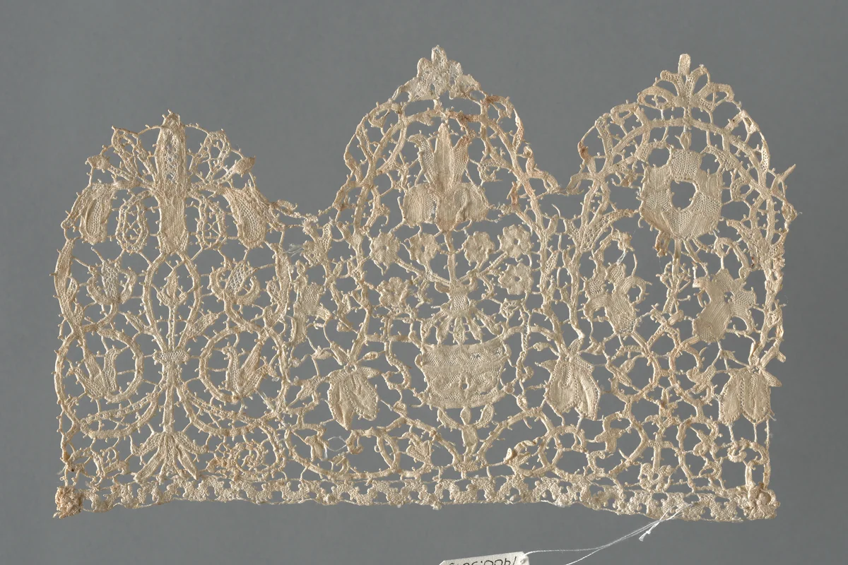 Fragment (Border) by Italy, textile, 1630-1639