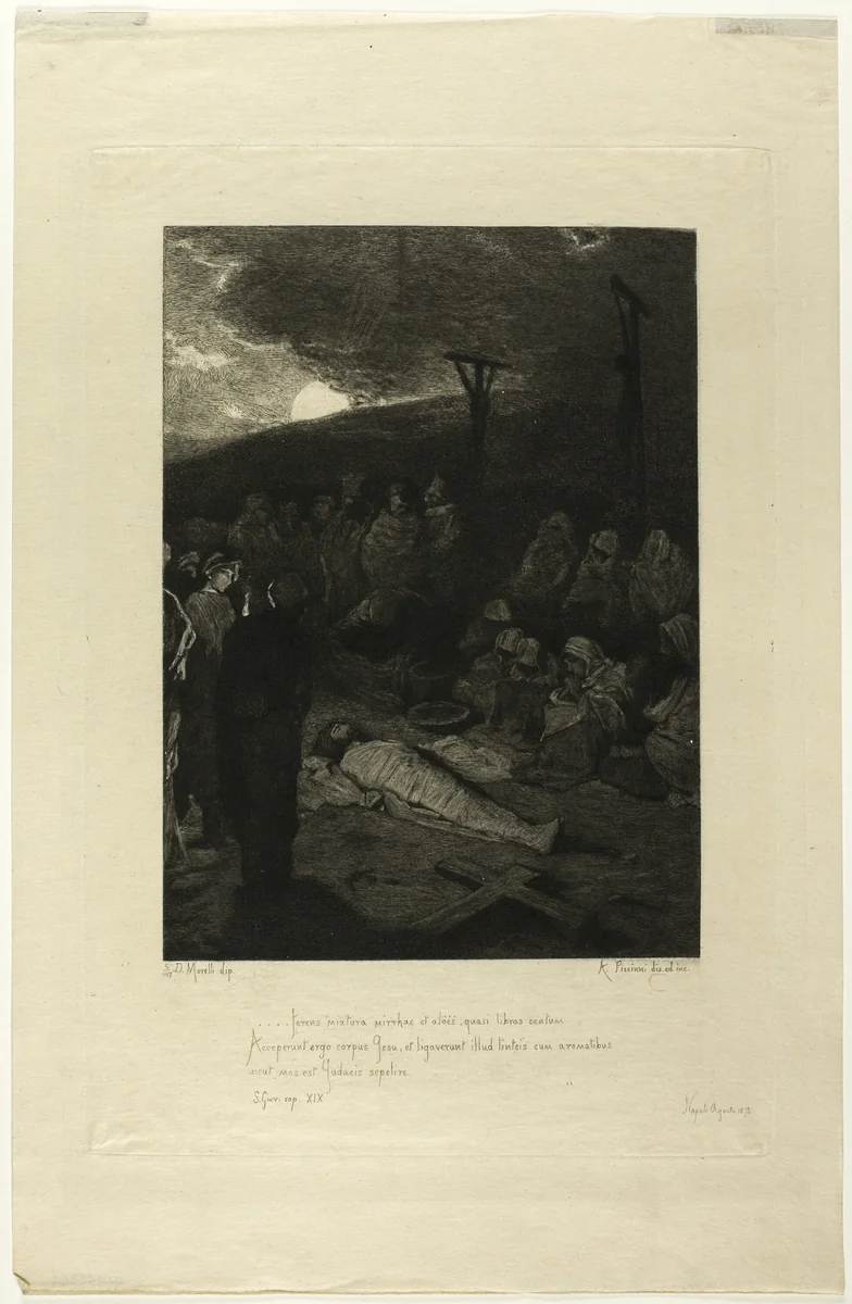 The Interment of Jesus by Antonio Piccinni, print, 1878