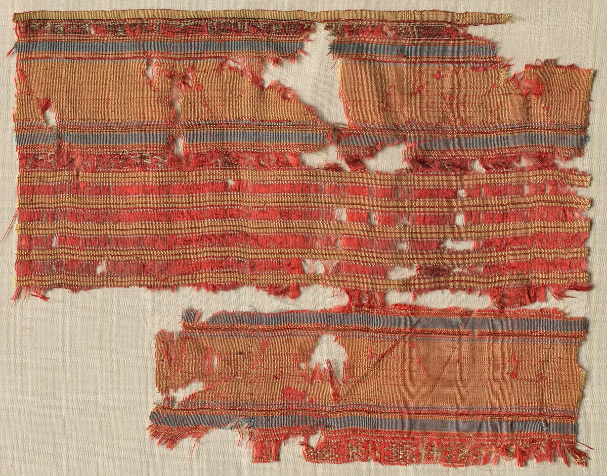 Striped fragment by Unknown, textile, 1300-1399