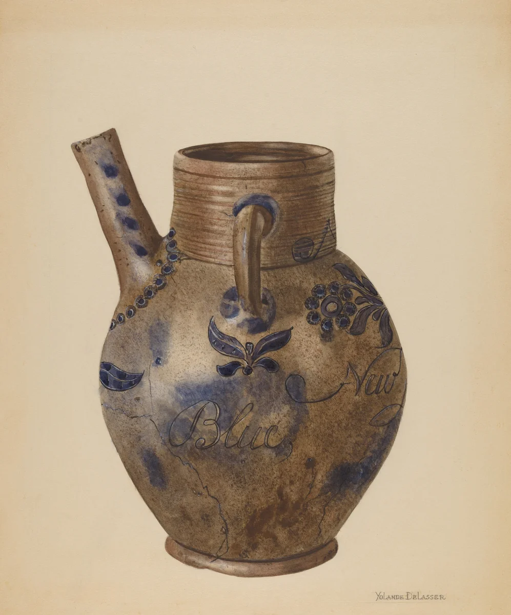 Water Jug by Yolande Delasser, index of american design, 1936