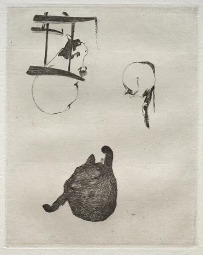 The Cats by Edouard Manet, print, 1868-1869