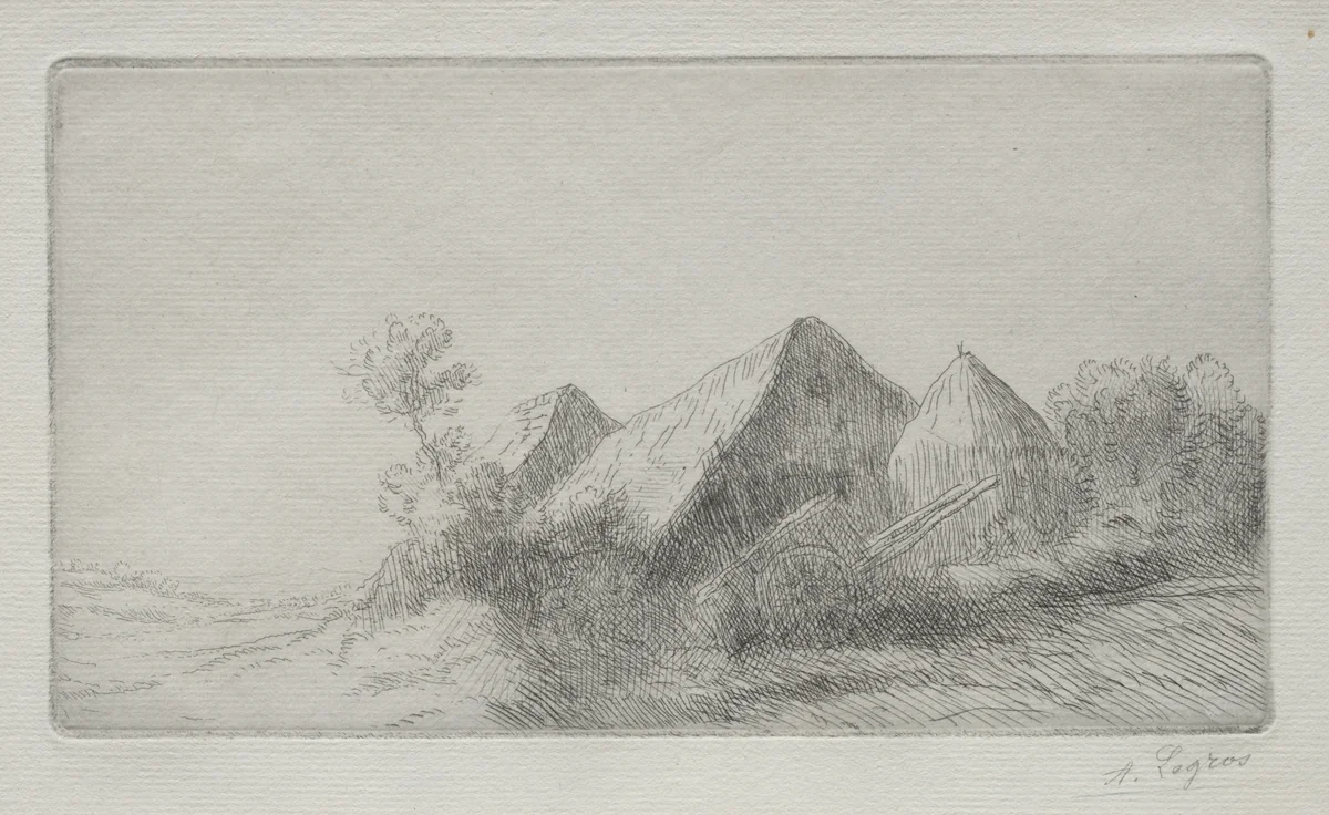 The Cart Shed by Alphonse Legros, print, 1857-1911