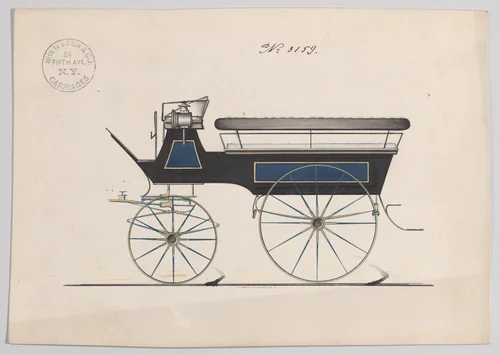 Design for a Wagonette, no. 3159 by Brewster & Co., drawing, 1875