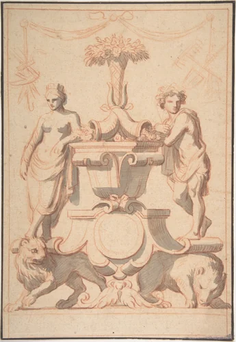 Allegory of Earth by Charles Le Brun, drawing, 1655-1665