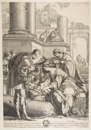 Adoration by François Chauveau, print, 1625-1953