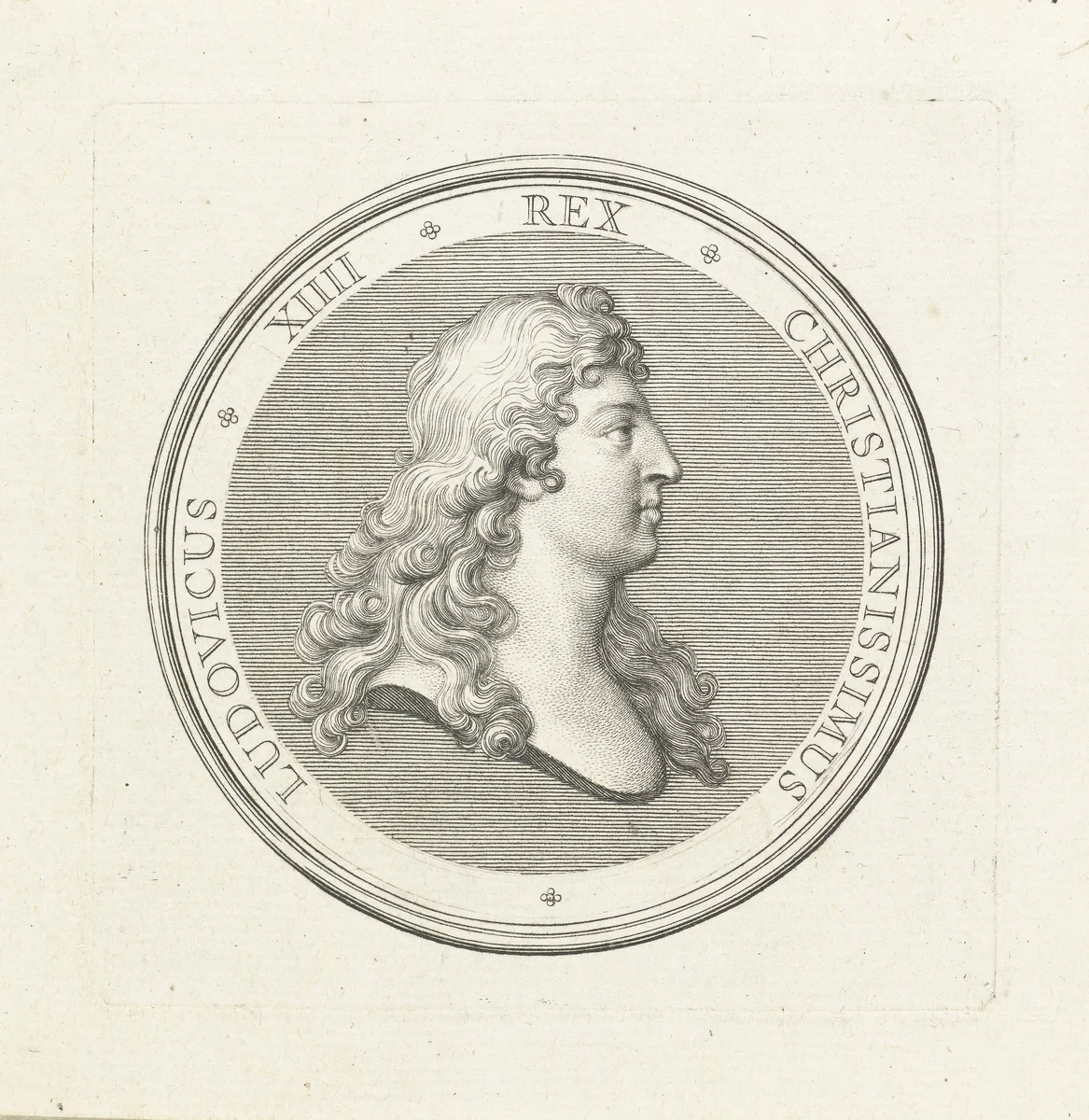 Penning met buste van Lodewijk XIV by Gerard Edelinck, print, 1702