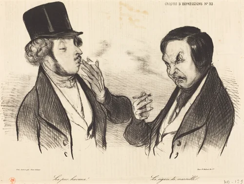 Le pur havane! Le cigare de marseille by Honoré Daumier, print, 1838