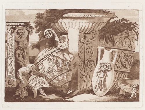Composition with Antique Fragments by Jean Jacques Lagrenée, print, 1777-1787