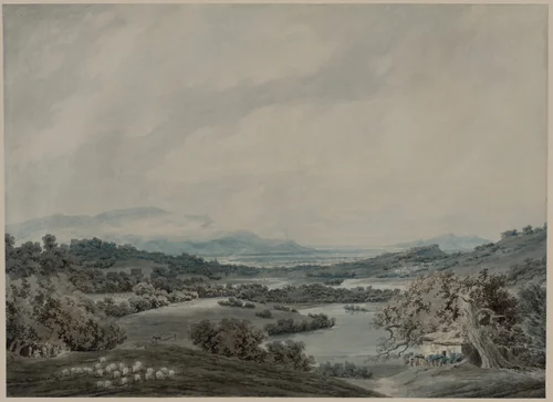 Italian Landscape by John Robert Cozens, drawing, 1790-1792
