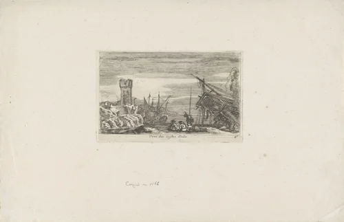 Gezicht op de kust van Italië by anonymous, print, 1647