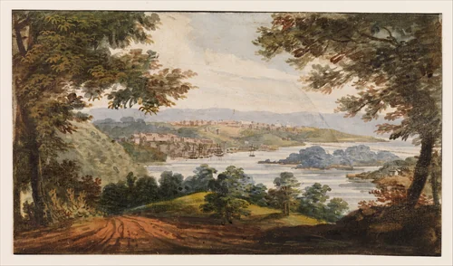 Washington and Georgetown from the Alexandria Road by Pavel Svinin, artwork, 1811-1816