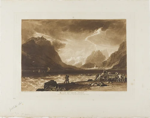 Lake of Thun, plate 15 from Liber Studiorum by Joseph Mallord William Turner, print, 1808