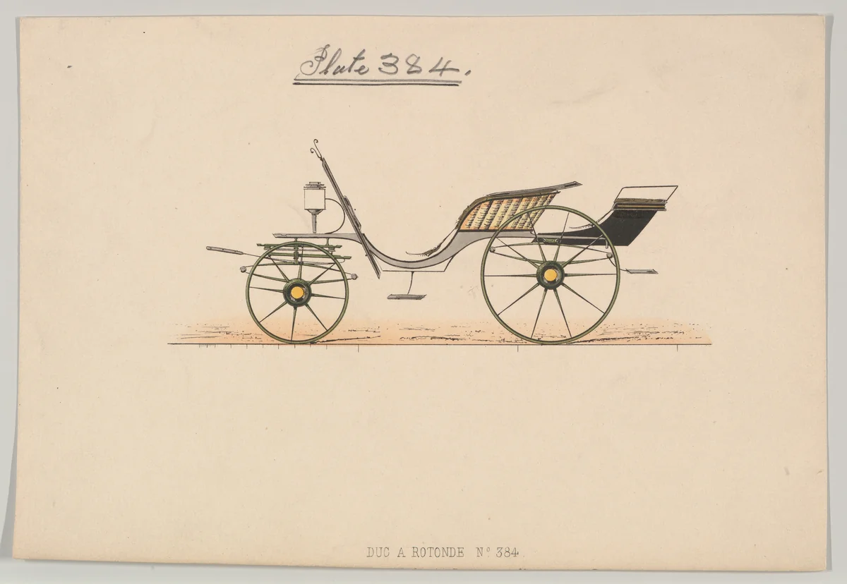 Phaeton or "Duc a Rotonde Plate 384" by Brewster & Co., drawing, 1855-1865