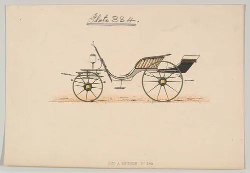 Phaeton or "Duc a Rotonde Plate 384" by Brewster & Co., drawing, 1855-1865