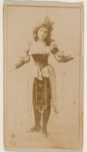 Lyllian Poole, from the Actresses series (N245) issued by Kinney Brothers to promote Sweet Caporal Cigarettes by Kinney Brothers Tobacco Company, photograph, 1890