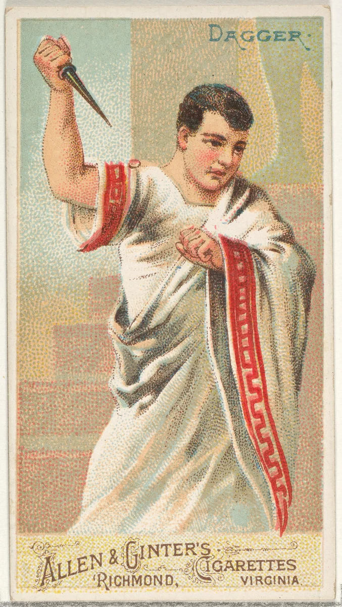 Dagger, from the Arms of All Nations series (N3) for Allen & Ginter Cigarettes Brands by Allen & Ginter, print, 1887