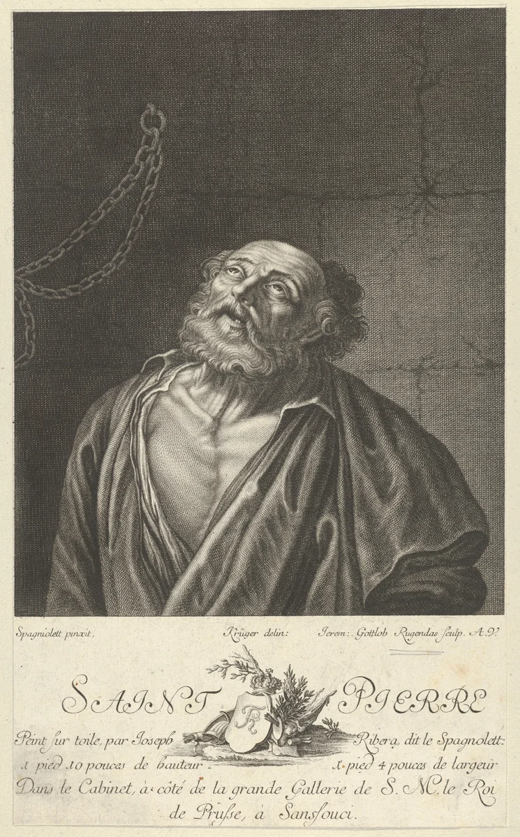 The Penitence of Saint Peter by Jacob Männl, print, 1675-1700