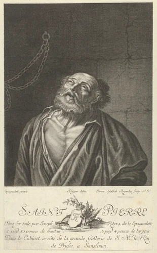 The Penitence of Saint Peter by Jacob Männl, print, 1675-1700