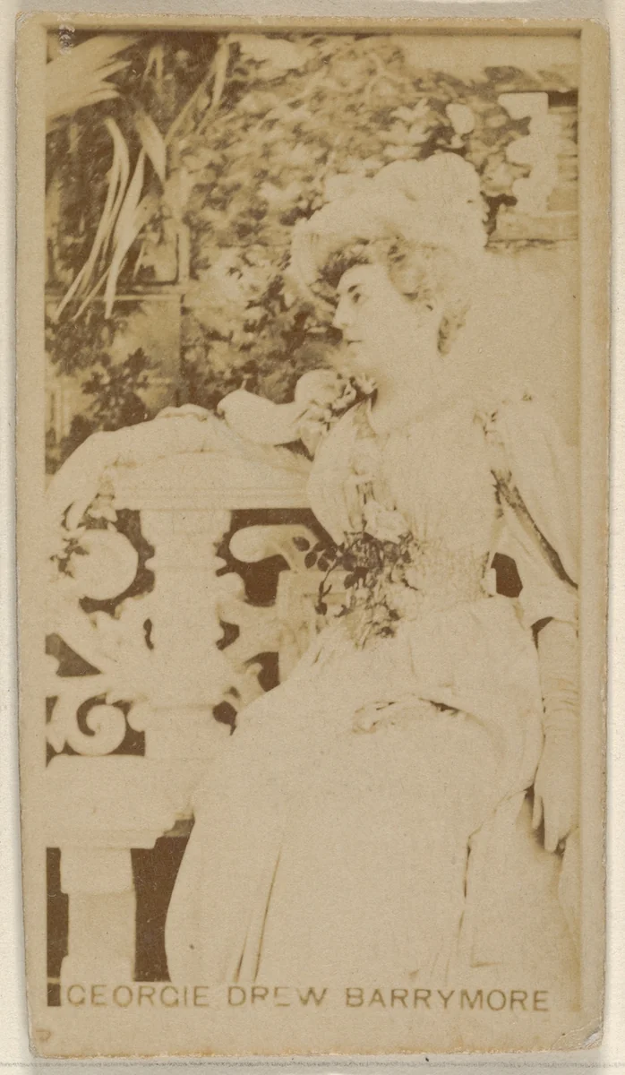 Georgie Drew Barrymore, from the Actors and Actresses series (N45, Type 8) for Virginia Brights Cigarettes by Allen & Ginter, photograph, 1885-1891
