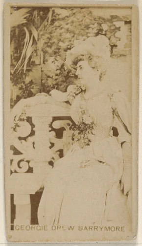 Georgie Drew Barrymore, from the Actors and Actresses series (N45, Type 8) for Virginia Brights Cigarettes by Allen & Ginter, photograph, 1885-1891
