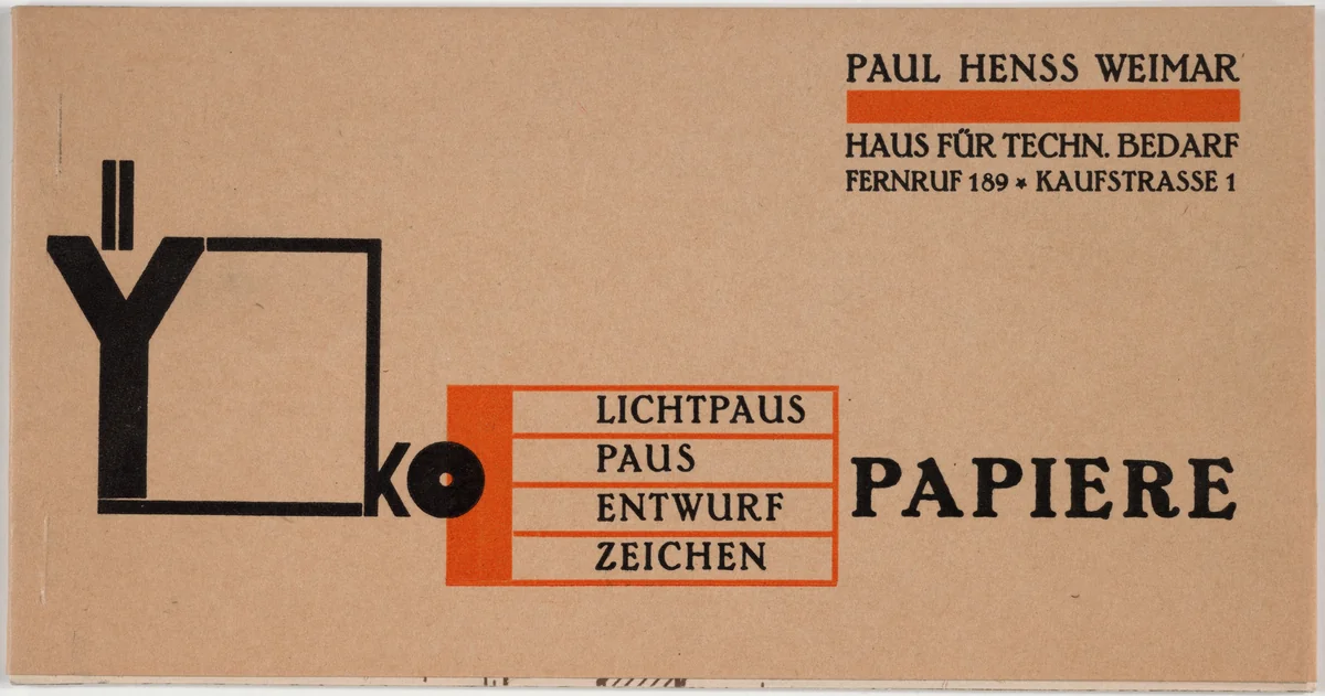 YKO Papiere (Advertisement for YKO papers) by Joost Schmidt, design, 1926