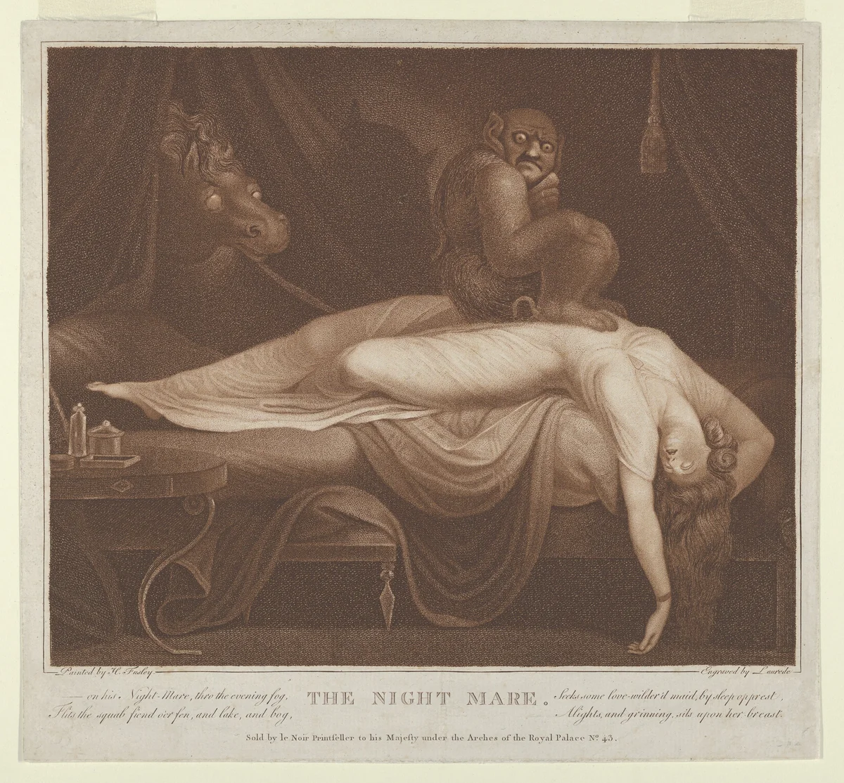 The Night Mare by Laurede, print, 1782