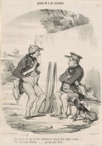 Dire que je n'ai pas pu tirer ... by Honoré Daumier, print, 1848
