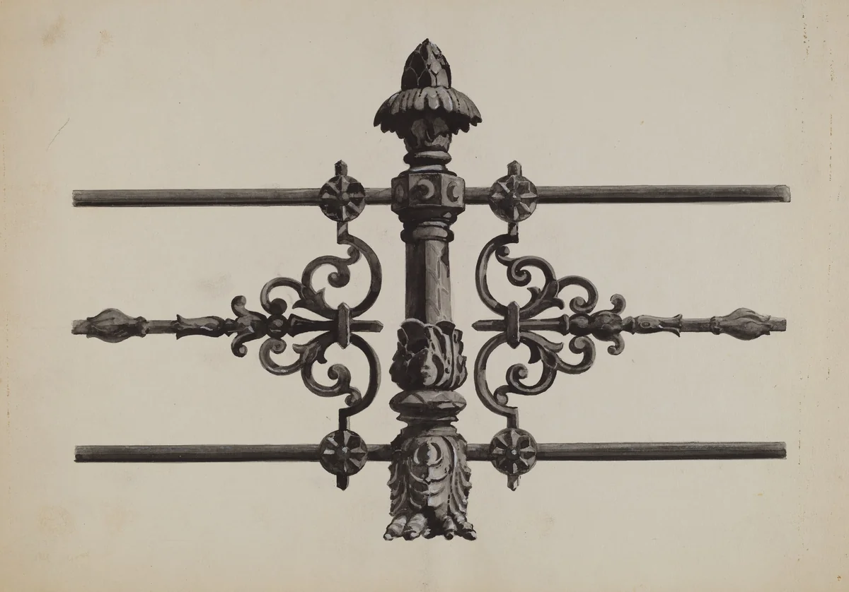 Iron Fence by Florence Huston, index of american design, 1936