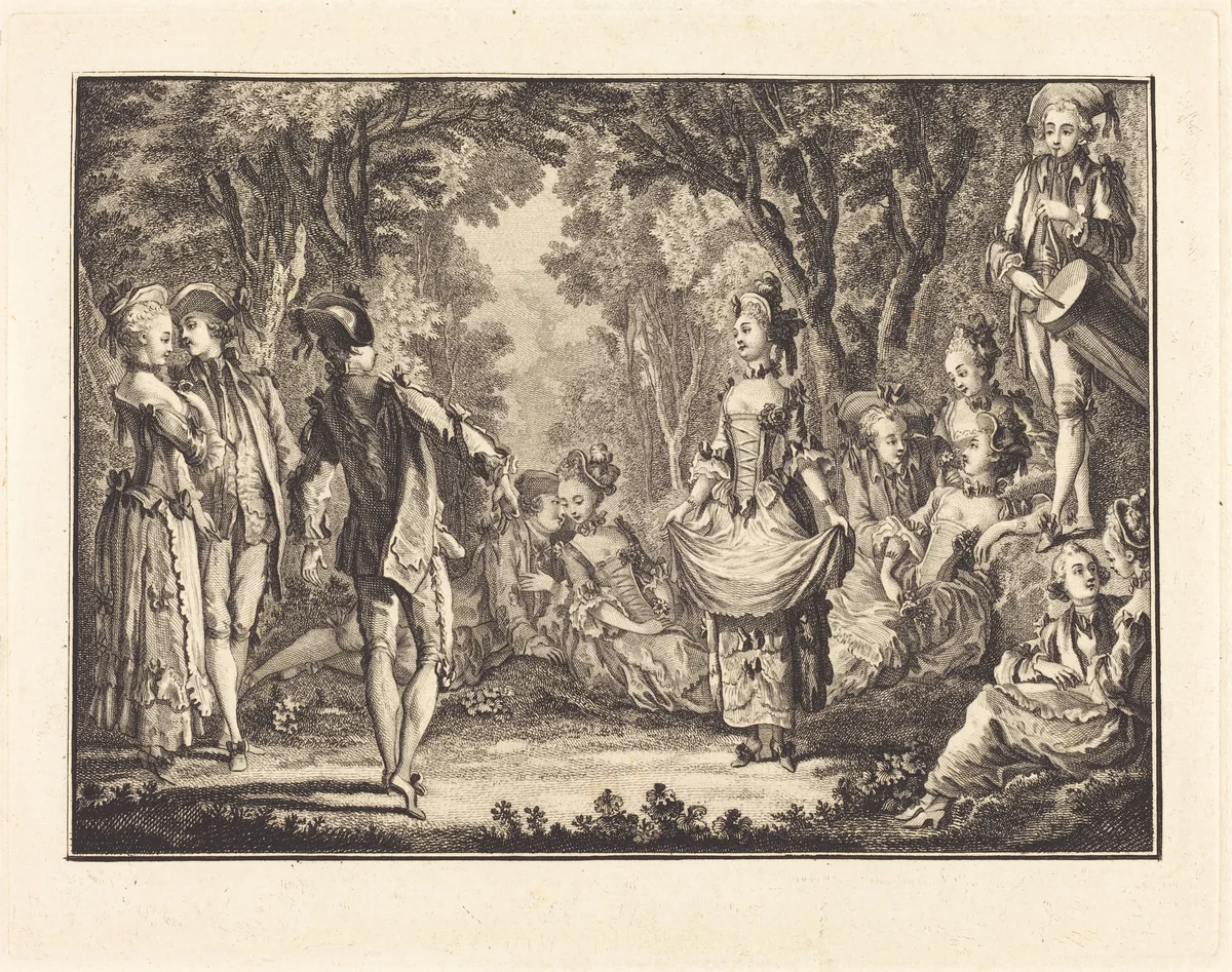 Country Dance by Joseph de Longueil; Charles Eisen, print, 1730-1792