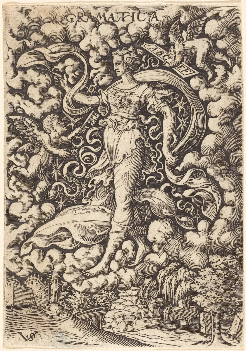 Gramatica (Grammar) by Virgil Solis, print, 1514-1562