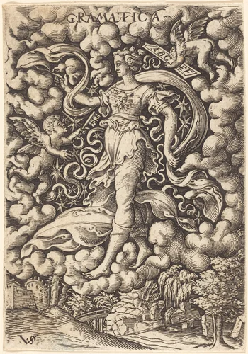 Gramatica (Grammar) by Virgil Solis, print, 1514-1562
