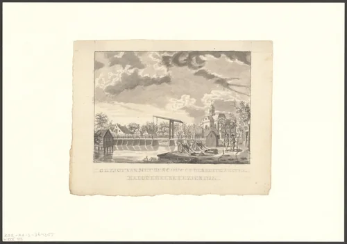 Gezicht op een batterij te Ouderkerk by anonymous, drawing, 1787-1899