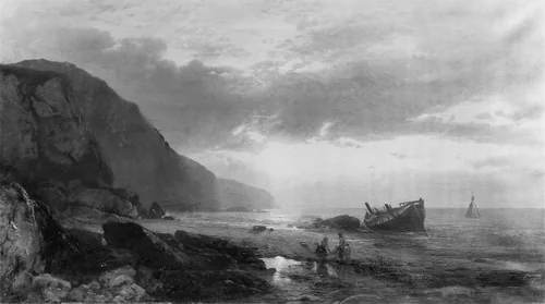 Seashore, Morning by William Hart, artwork, 1866