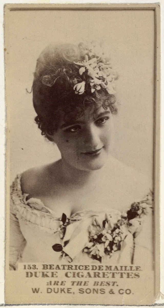 Card Number 153, Beatrice De Maille, from the Actors and Actresses series (N145-7) issued by Duke Sons & Co. to promote Duke Cigarettes by W. Duke, Sons & Co., photograph, 1880-1889