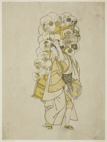 The Fan Peddler by Suzuki Harunobu (鈴木春信), print, 1765
