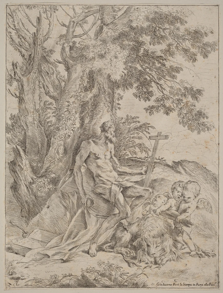 Saint Jerome by Pietro Testa, print, 1631-1637