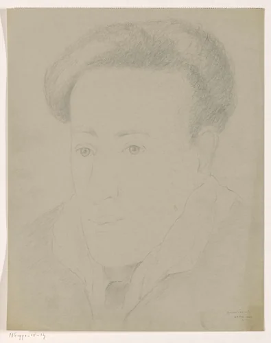 Zelfportret: B-1-1, 29 januari by Cor van Teeseling, drawing, 1942