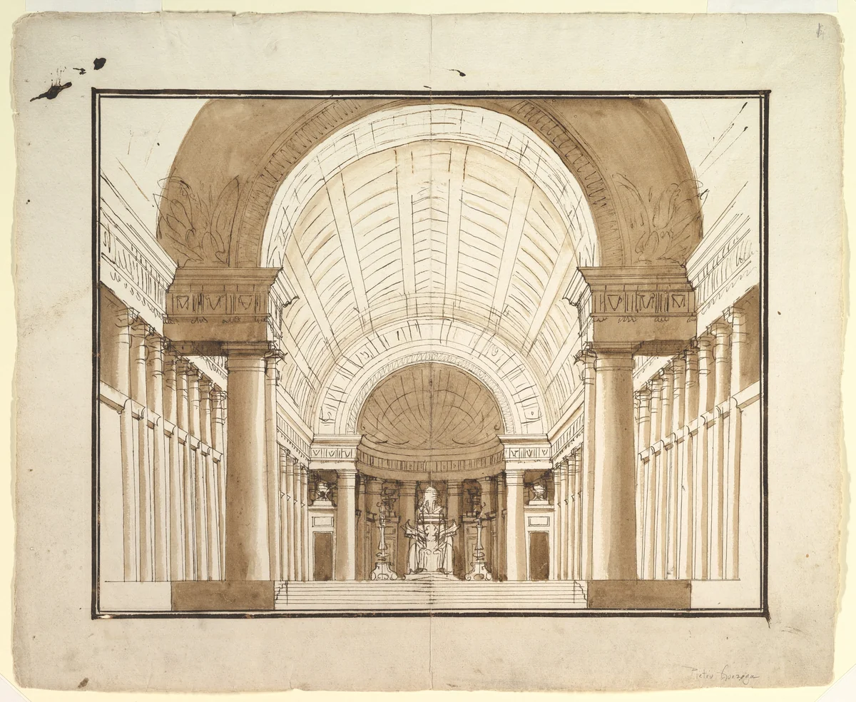 Set Design by Pietro di Gottardo Gonzaga, drawing, 1760-1831