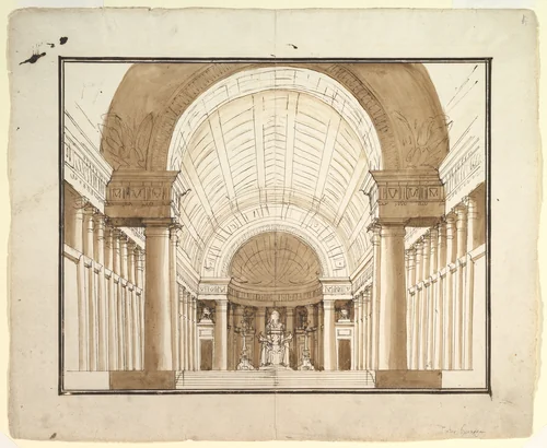 Set Design by Pietro di Gottardo Gonzaga, drawing, 1760-1831