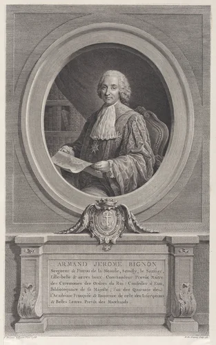 Portrait of Armand-Jérôme Bignon by Nicolas de Launay, print, 1769
